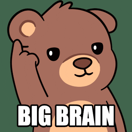 A GIF of a very smart bear.