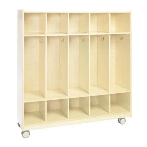 Environments® Mobile 5-Section Locker with Shoe Storage - Assembled