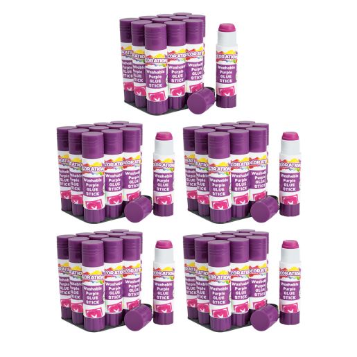 Colorations® Purple Glue Sticks, .32oz - 60 Pieces