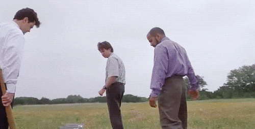 Three office workers have finally had enough of their printer.