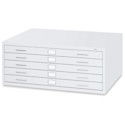 Safco 5-Drawer Steel File - White, Flat File Unit, Large
